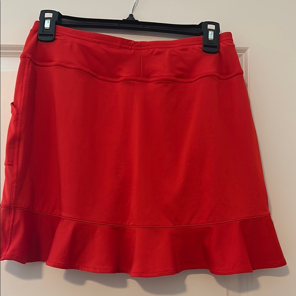 Red Ruffle Hem Skort - Picture 3 of 4